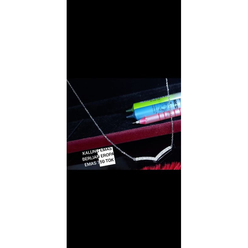 kalung emas berlian eropa emas 75%