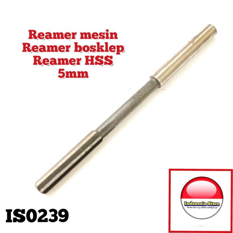 Reamer 5mm HSS reamer mesin lemer lurus 6flute