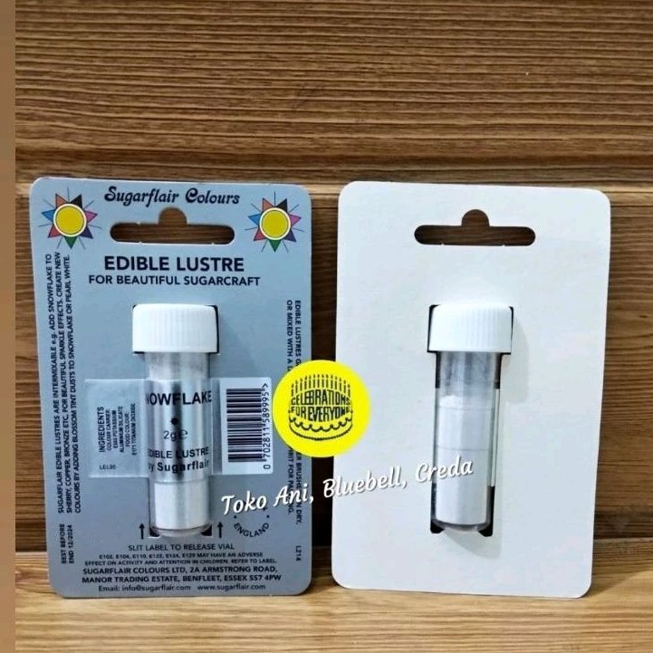 

Sugarflair Edible Lustre Color Dust Snowflake / Pewarna Bubuk Mengkilap ( E103)