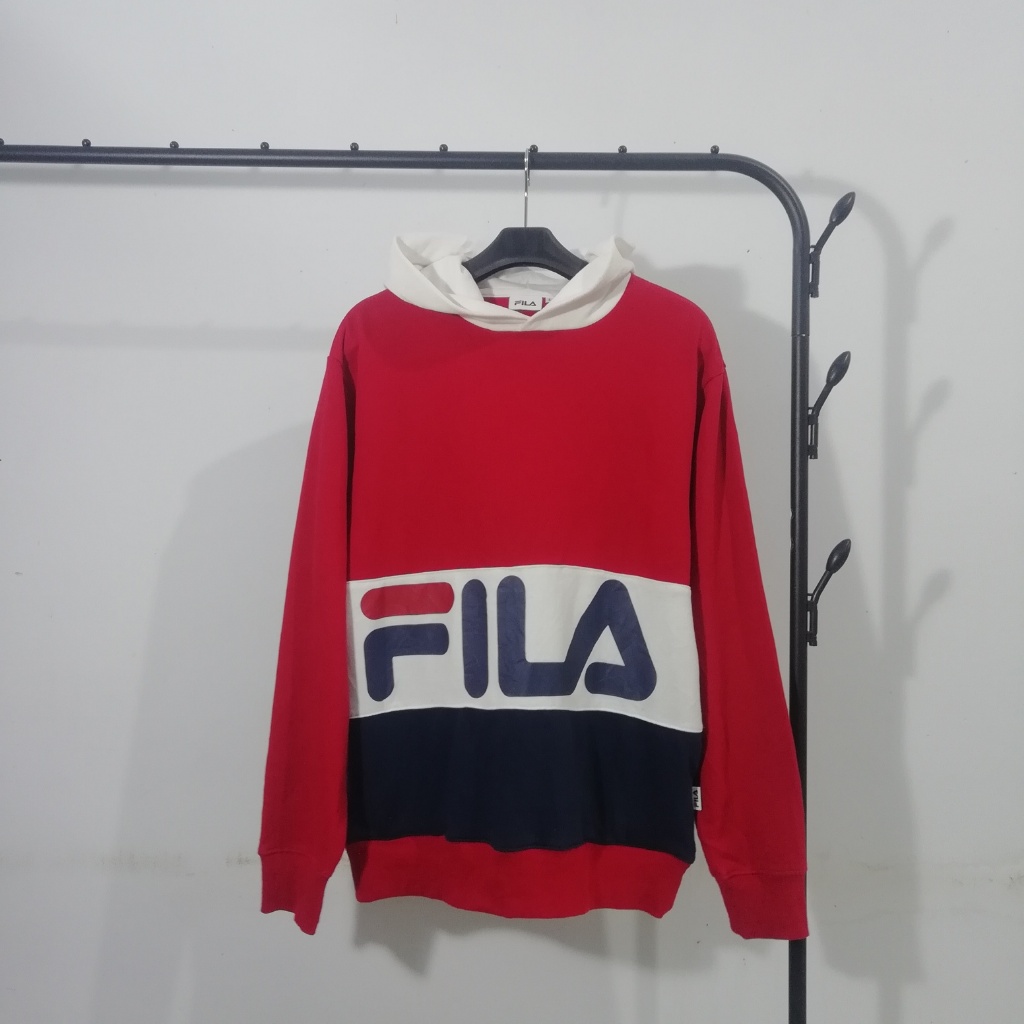 FILA Three Colors Hoodie | Sweater Tricolor | Crewneck Second Original