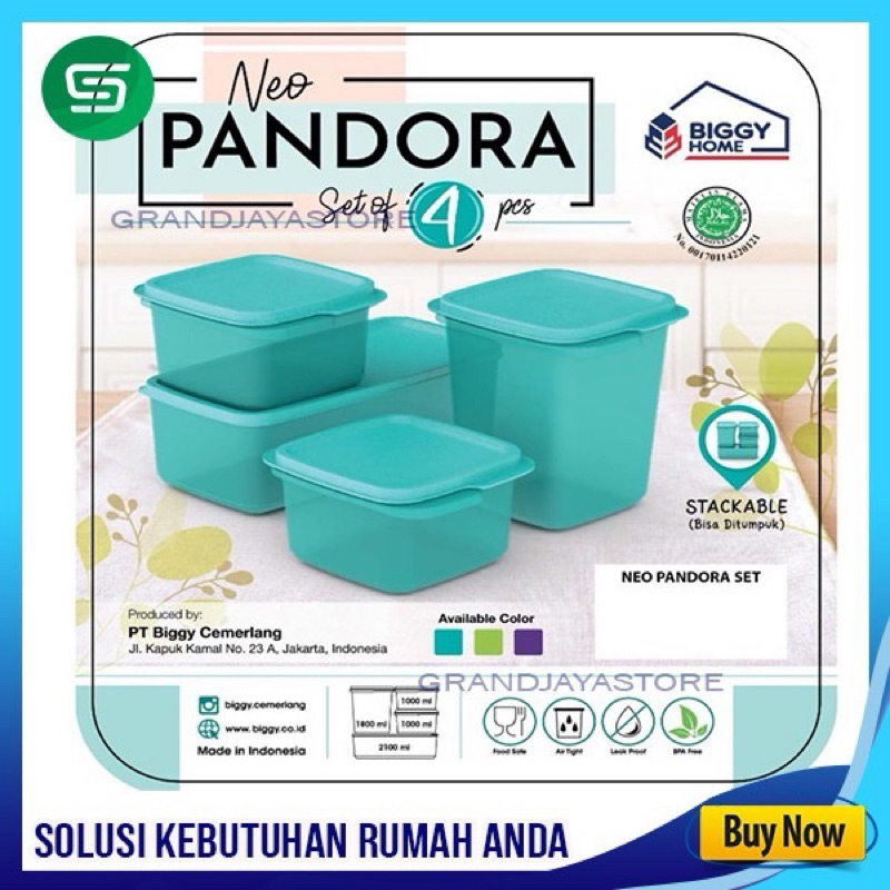 ☘️ ASHIKA ☘️ SET TOPLES PANDORA 4PCS SEALWARE BIGGY