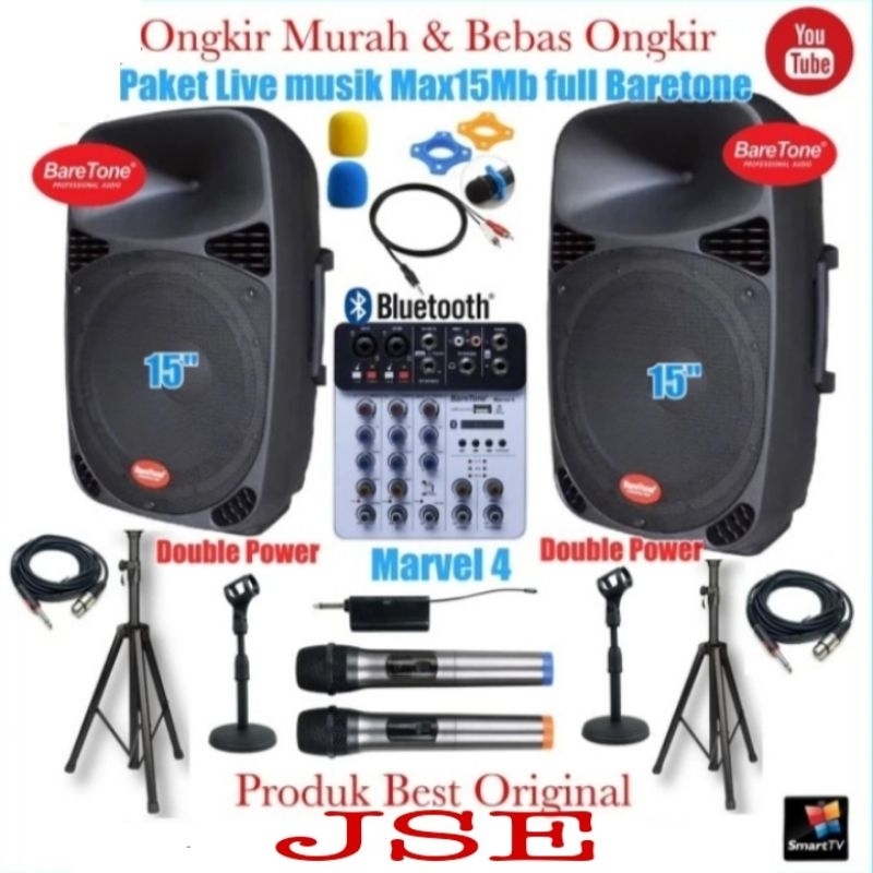 Paket Sound sound system 15inch Double Power Full Mixer Live musik