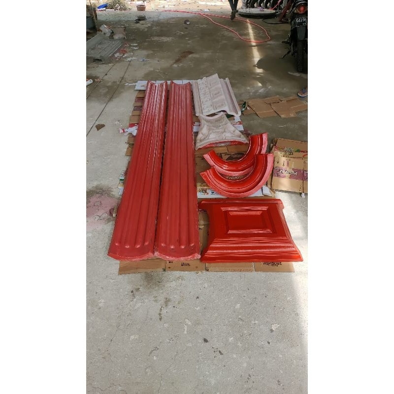 cetakan pilar grc satu set diameter 30 berikut cetakan lisplang 40cm