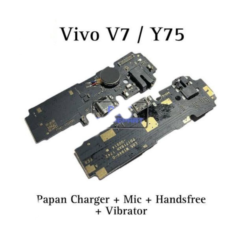 PAPAN CAS VIVO V7 / Y75  KONEKTOR CHARGER MIC + HF ORIGINAL IC+ VIBRA
