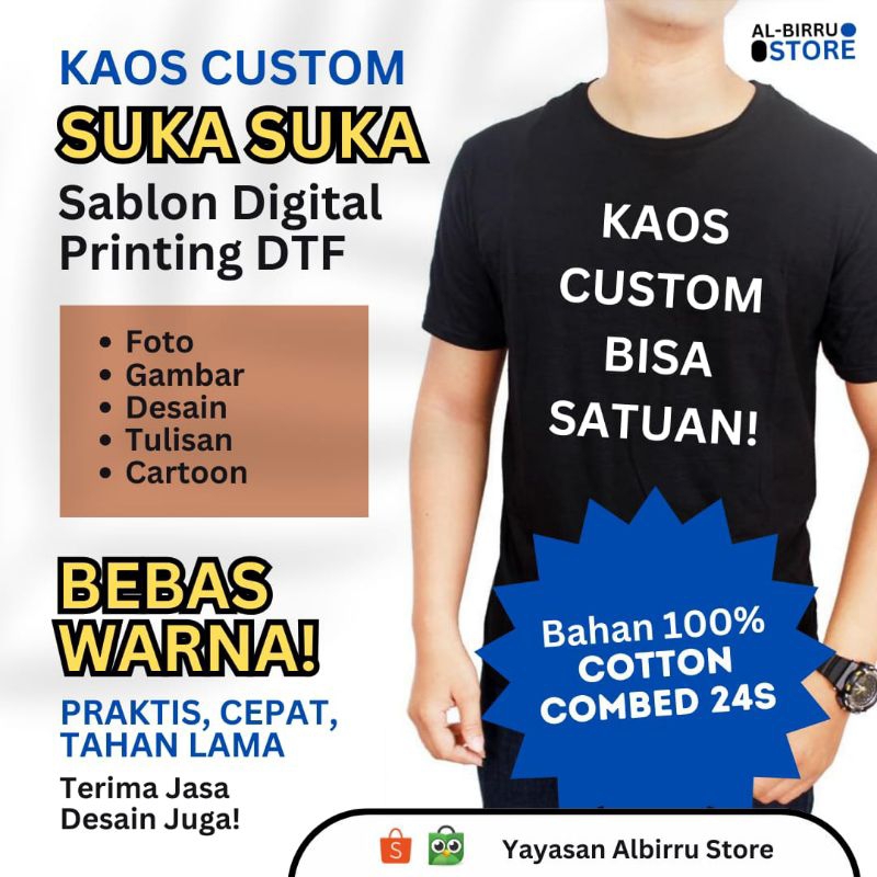 SABLON KAOS SATUAN | PRINT DTF | SABLON DTF | SABLON MURAH SATUAN | SABLON KAOS SATUAN COTTON COMBED