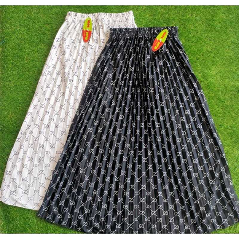 ROK PLISKET POLKA DEWASA Rok Plisket Motif ori AURA