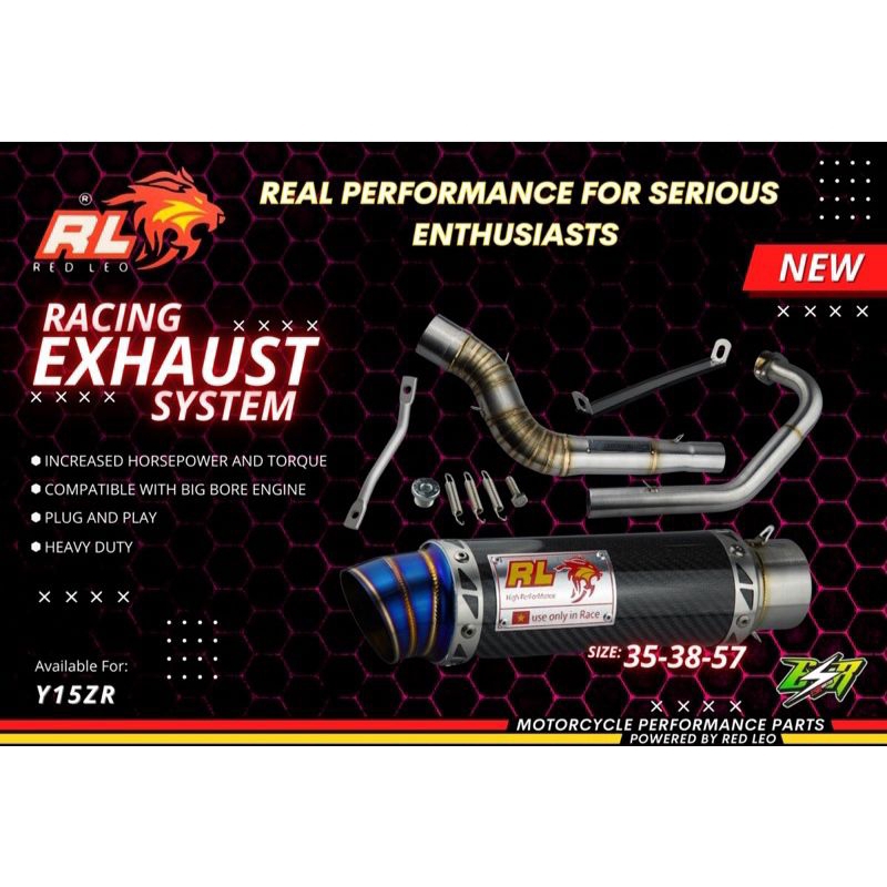 ORIGINAL RED LEO RACING EXHAUST MX-KING MALAYSIA