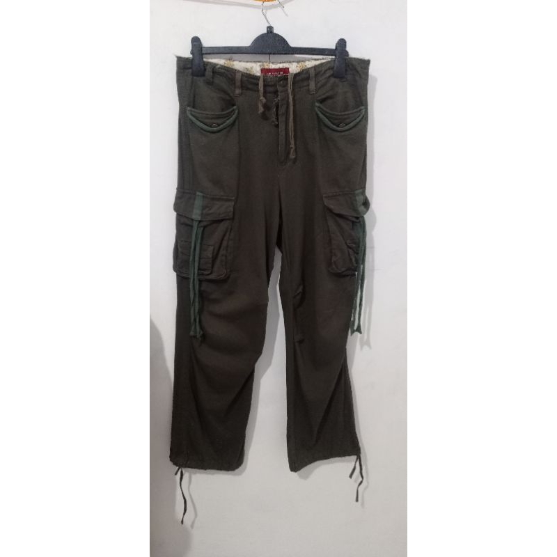 CELANA CARGO Vtg TACTICAL Hollister GREEN ARMY SIZE 32-35