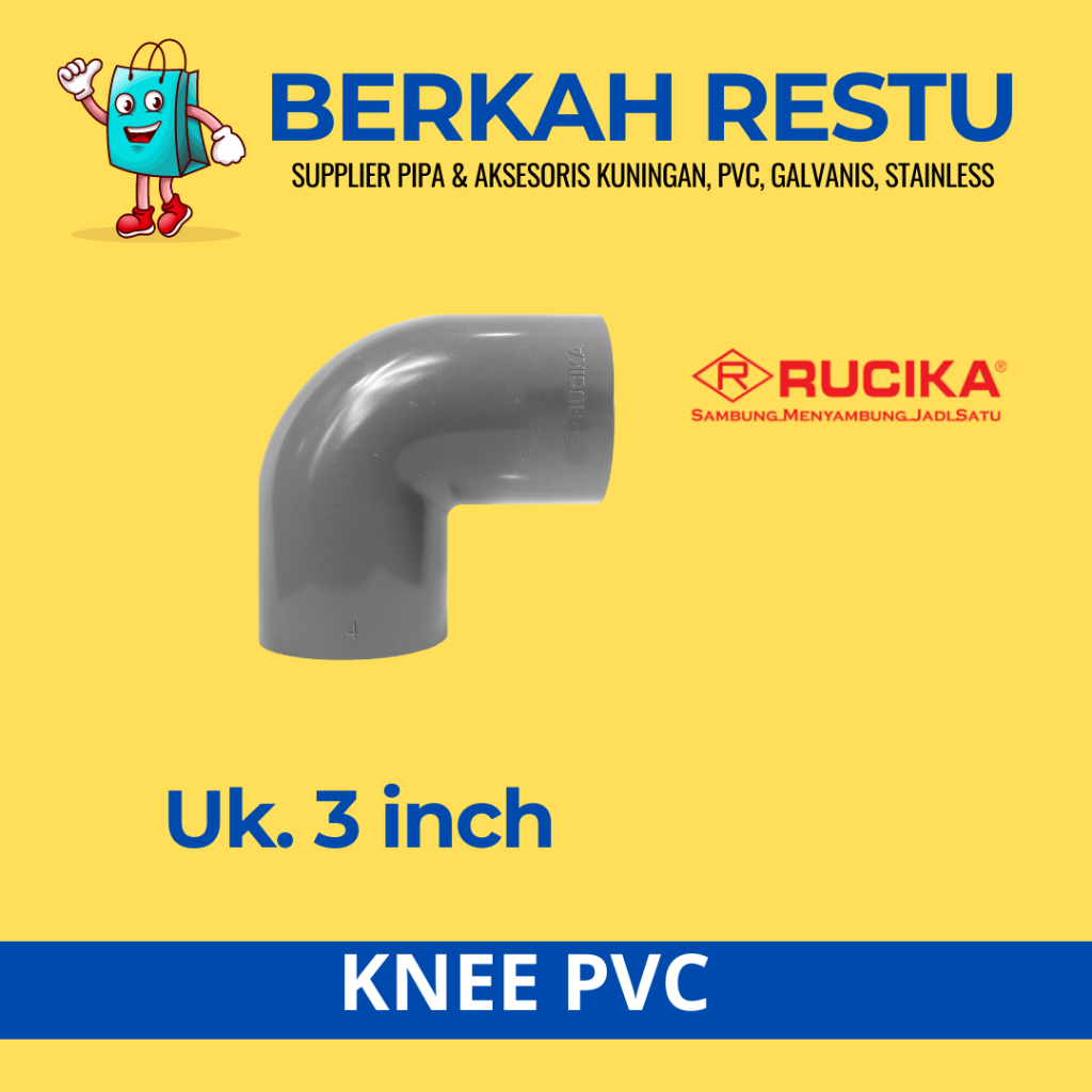 Elbow / Knee PVC 3 Inch AW Rucika 90 Derajat