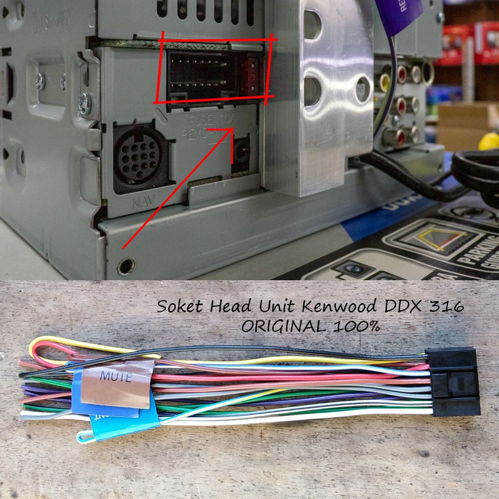 Soket Head Unit untuk Kenwood DDX 316 Soket Tape Mobil Kenwood DDX316