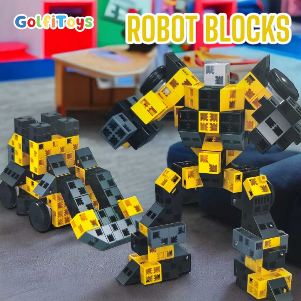 Blocks Robot Mainan Anak 2 in 1 Blok Mobil dan Robot JDLT
