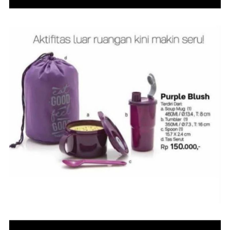 tupperware tempat makan set / tempat bekal set / purple blush / red blush