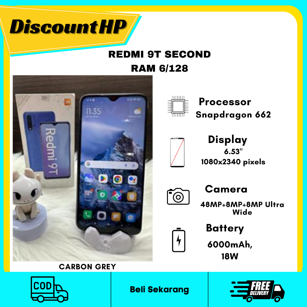 REDMI 9T SECOND RAM 6/128-BLACK