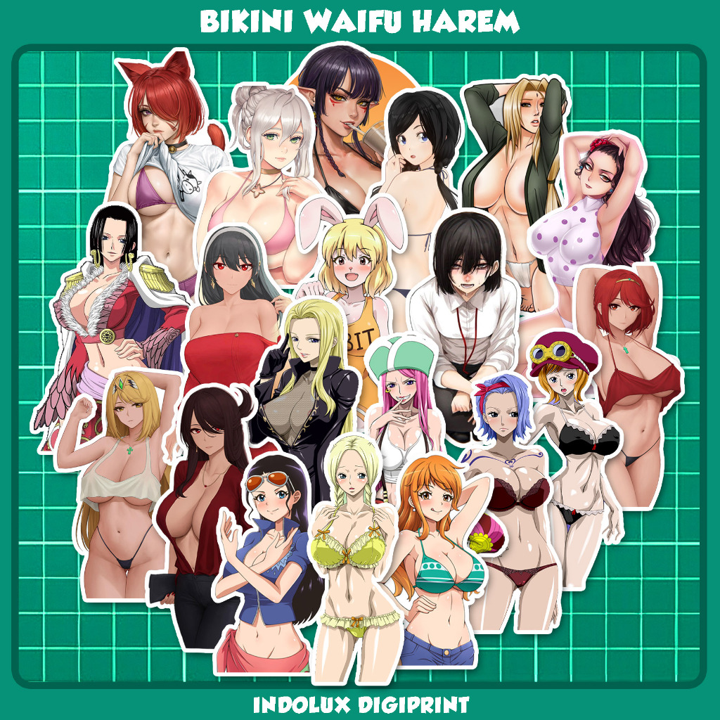 

Sticker Waifu Anime 33 Pcs Pack Beach Set Aesthetic Harem Para WIBU Bau Bawang