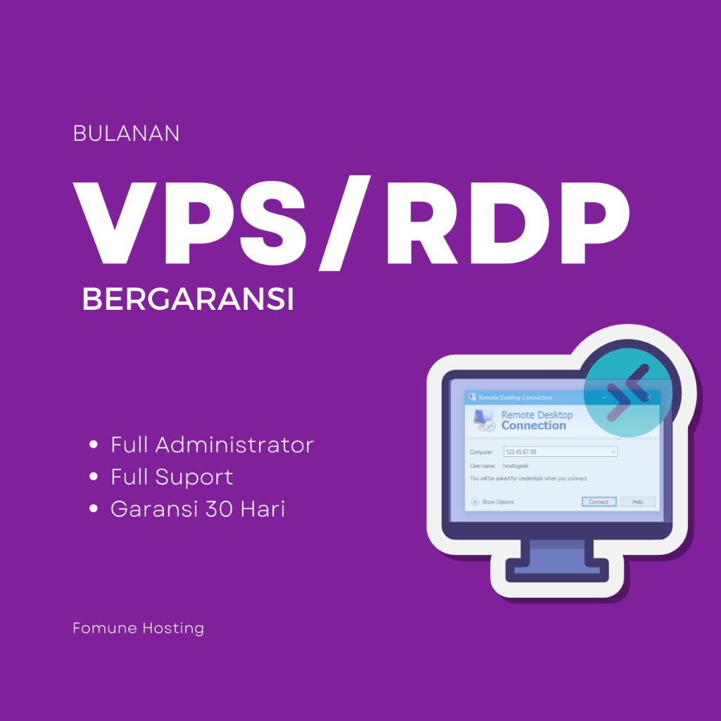 RDP WINDOWS BERGARANSI RAM 8GB, 16GB, 32GB, 64GB