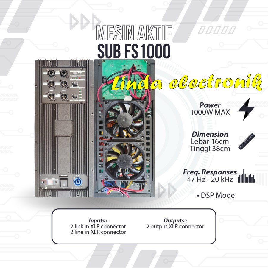 Mesin Speaker Aktif / Power Kit Aktif 1000 Watt Original SUB FS1000