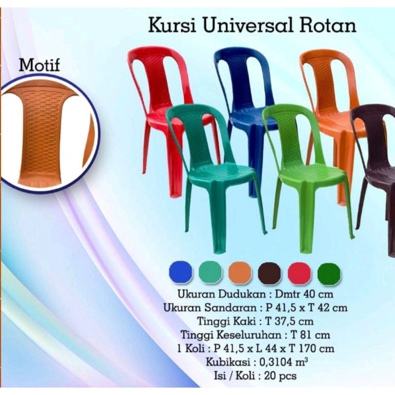 Kursi sandar plastik / kursi kondangan plastik / kursi makan universal