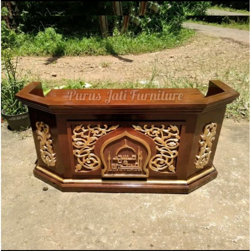 MEJA NGAJI FULL LOGO DAN UKIRAN