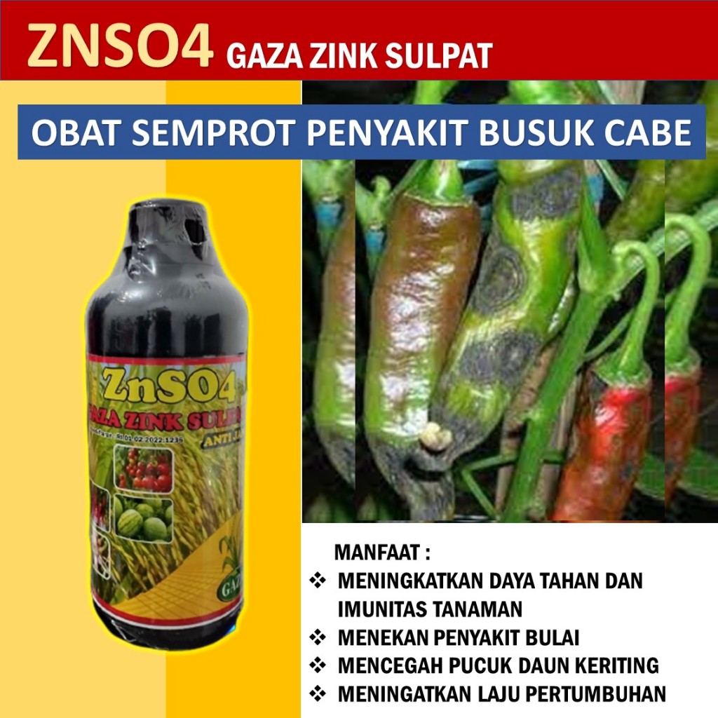 COD Obat Penyakit Patek Busuk Cabe/Cabai GAZA ZINKG ZNS04 500 ML - , Pupuk Semprot Cabe Paling Mujar