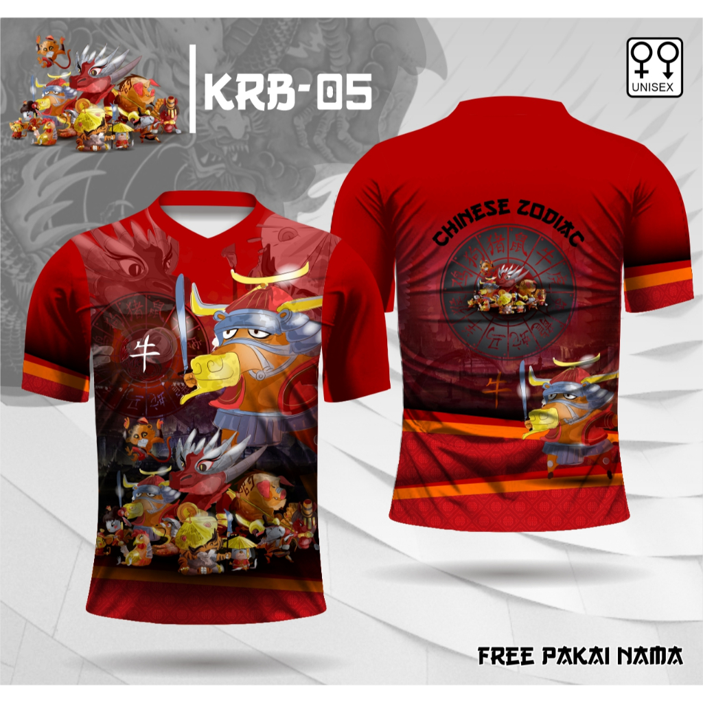 Jersey imlek shio kerbau baju chinese zodiac kaos all shio