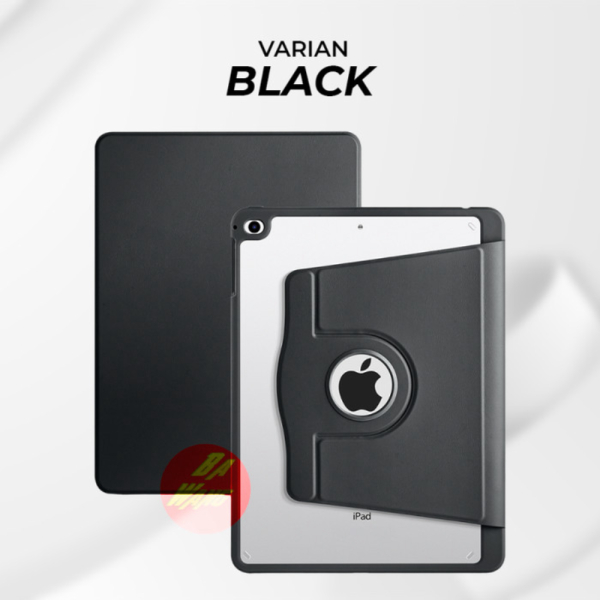 Unik iPad Air 1 2 9.7 Flip Smart Cover Hard Soft Case Acrylic Rotary 360 - Black Murah