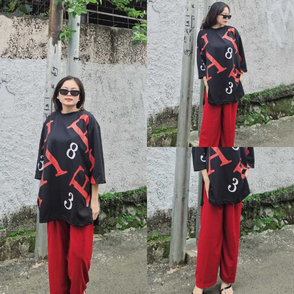 Oneset Wanita Fashion Kondangan Wanset Perempuan Satu Stell Korean Style Baju 2In1 Viral Kekinian On