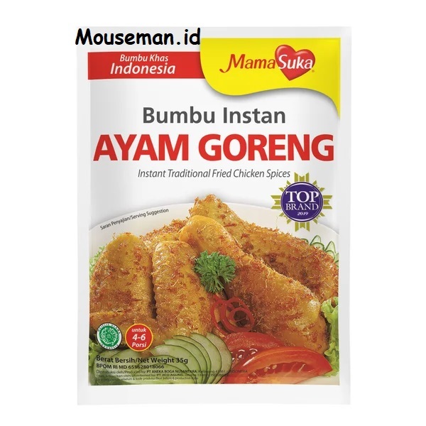 

MamaSuka - Bumbu Khas Indonesia Bumbu Instan AYAM GORENG Instant Traditional Fried Chicken Spices Mama Suka 35gr