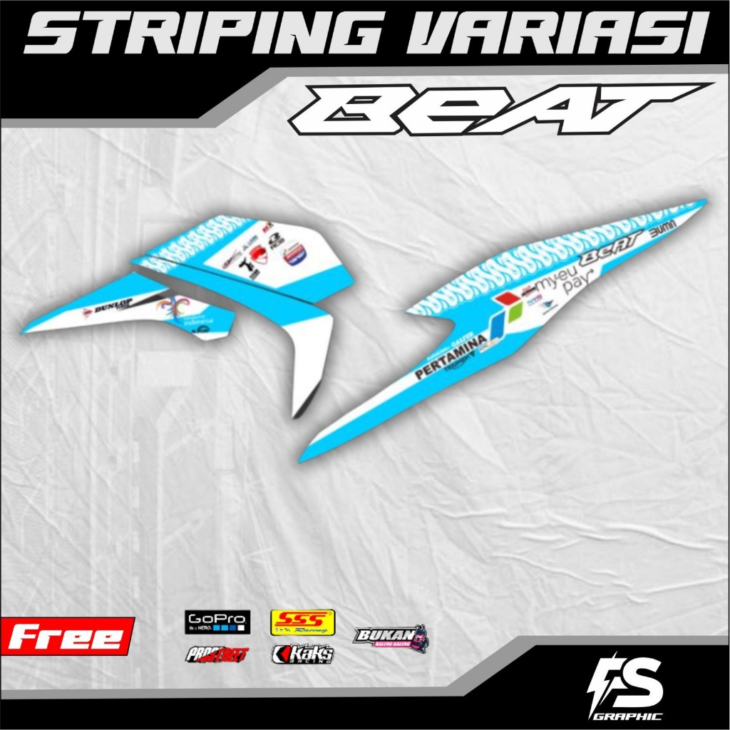 Striping Motor Beat New Esp / Street / Beat Deluxe 2020 2021 Mandalika Racing Team variasi warna bir