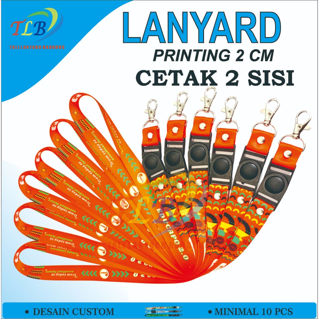 

CUSTOM TALI LANYARD ID CARD PRINTING SUBLIM 2 CM 2SISI,CETAK TALI LANYARD PRINTING FULL COLOR GANTUNGAN NAME TAG KALUNG DESAIN BEBAS