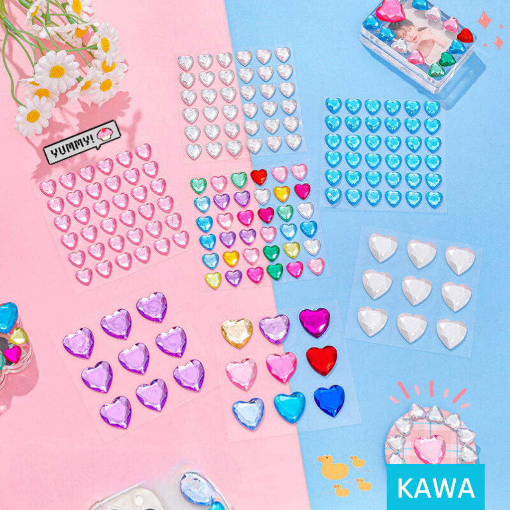

KAWA Sticker 3D Love Acrylic Stiker Tempelan Timbul Motif Hati Heart Lucu Estetik Full Color Berwarna Serbaguna