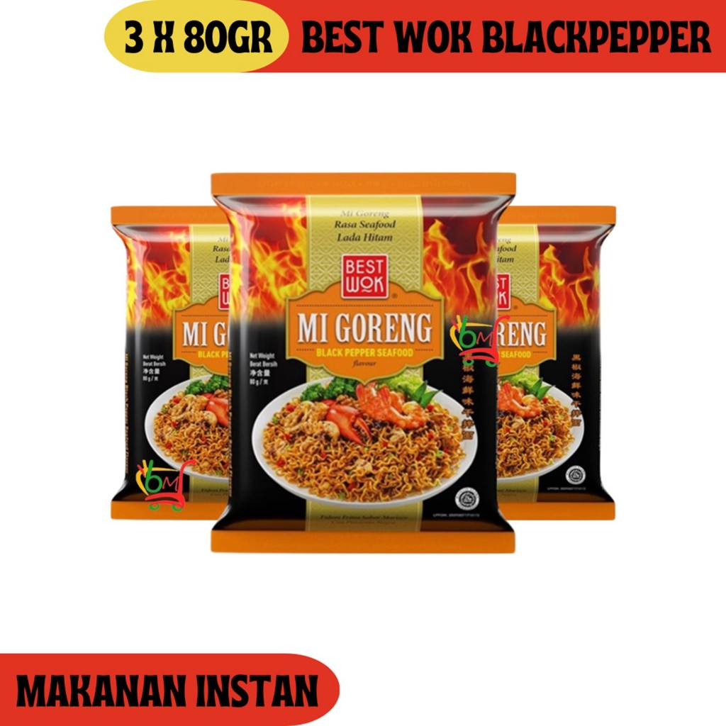 

3PCS Best Wok Blackpepper Seafood Mie Instan Goreng