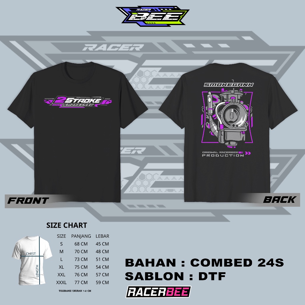 Kaos 2stroke smoke gank T-shirt two stroke viral