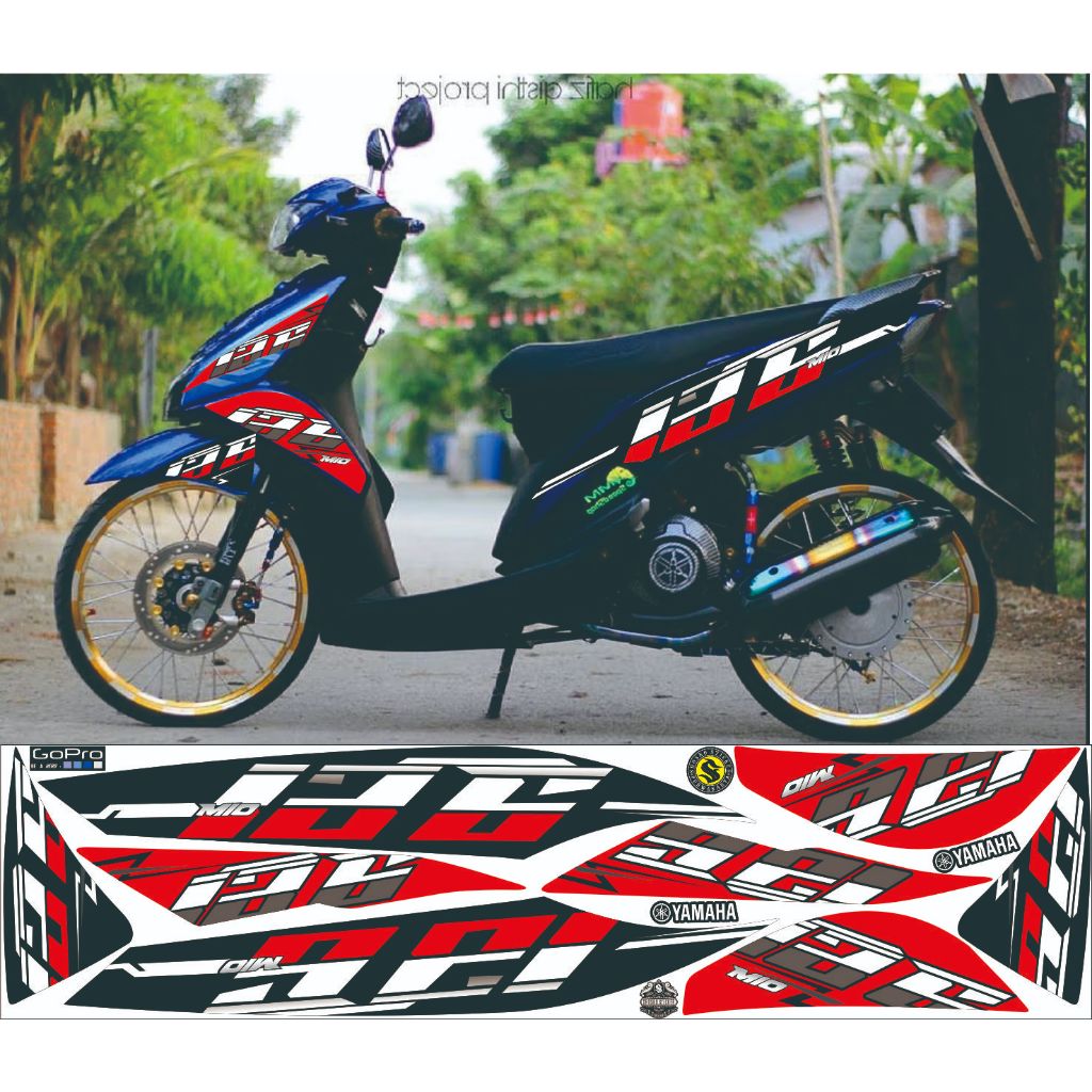 Striping Mio J Stiker GT Motif Simple List Variasi striping stiker mio j mio gt variasi