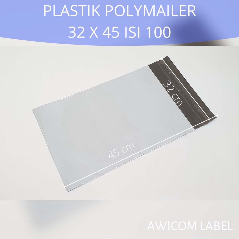 

Miliki 32x45 POLYMAILER PUTIH Plastik Packing ukuran 32 x 45 cm isi 1 MYN