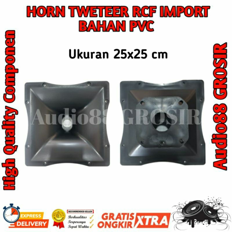 HORN TWEETER IMPORT MODEL RCF EXIT TROAD 1.5 IN UK 25X25 CM TINGGI 13.5 CM BAHAN POLYCARBONATE