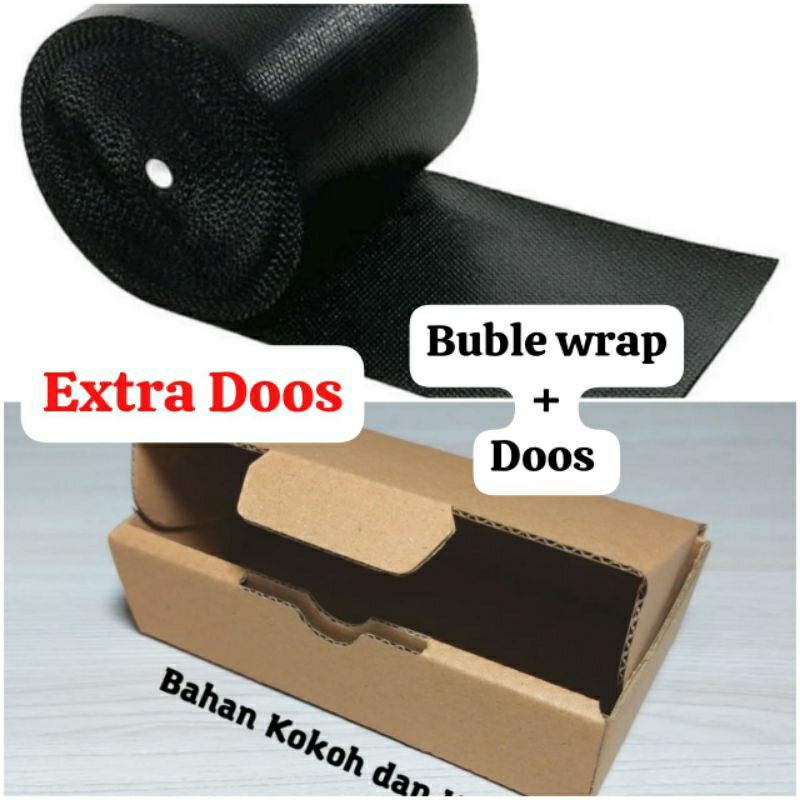 

pembungkus tambahan / Extra Buble wrap + Doos.