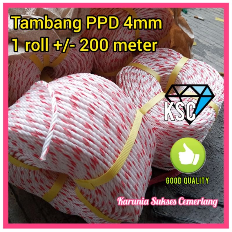 TAMBANG 4MM PPD / TALI TAMBANG PPD 4MM / TAMPAR / TALI 4MM / TAMBANG KAPAL / TAMBANG PLASTIK 4MM
