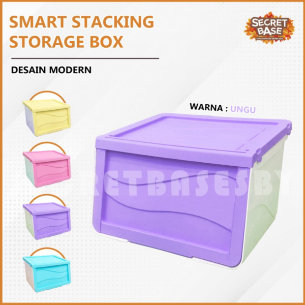 Jual STORAGE BOX - Container Box / Kotak Penyimpanan Serbaguna / Organizer - Ungu Murah