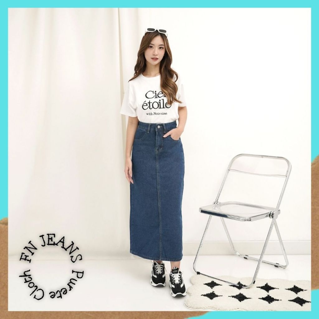FNJEANS Rok Span Sepan Panjang Jeans Wanita Jumbo Kualitas Premium Original FNR 12