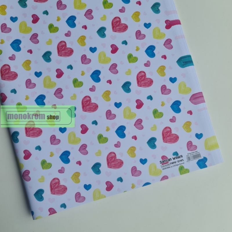 

Kertas Kado Sansan Wawa Hati Motif Love Colorful Putih - Wrapping Paper