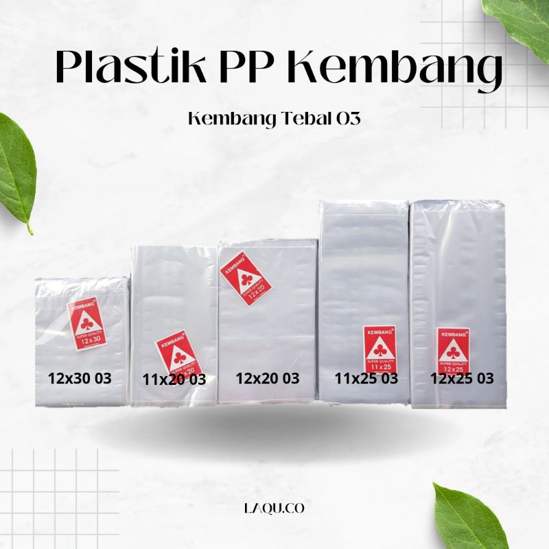 Plastik PP Kembang tebal 03 11x20 11x25 12x20 12x25 12x30 Kantong plastik snack kemasan makanan
