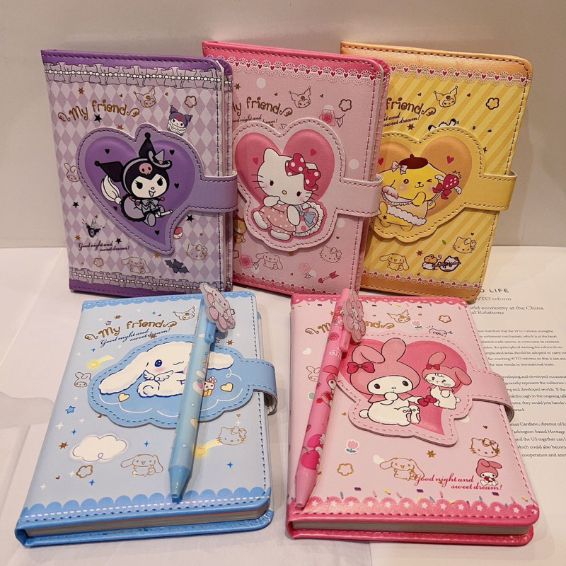 

NOTEBOOK BUKU DIARY DENGAN PENA KARAKTER MELODY KUROMI CINNAMOROLL HELLOKITTY