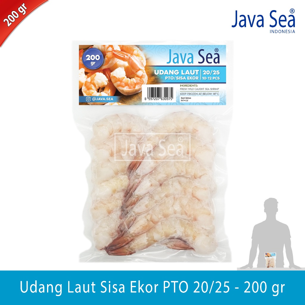 

Udang Laut Sisa Ekor PTO 20/25 pack 200gr Java Sea