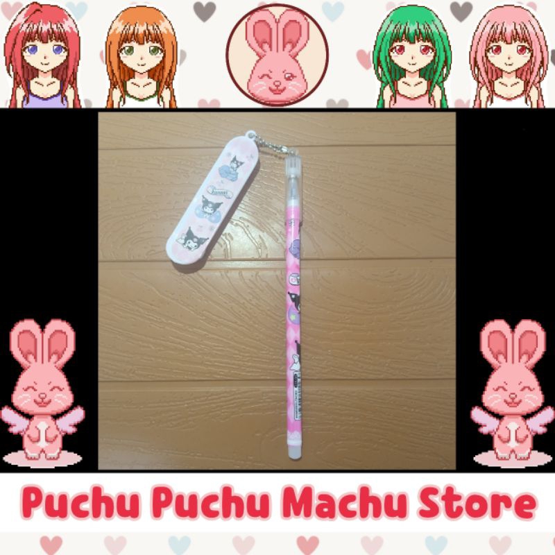 

PULPEN KUROMI Dengan Gantungan Skateboard SANRIO (warna hitam)