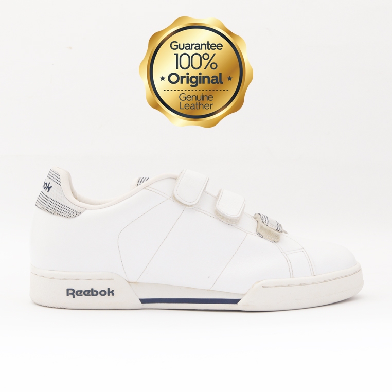 Sepatu Reebok Classic Men NPC 3V MONO 42,5 Original Kulit Asli Velcro Sneakers White Putih - Prelove