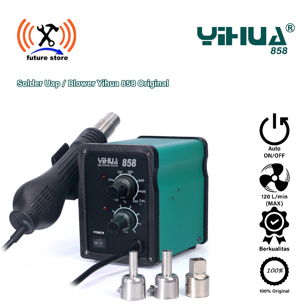 YIHUA 858 Blower - Solder Uap  - Blower Uap - SMD Hot Air - Solder Uap Analog Original