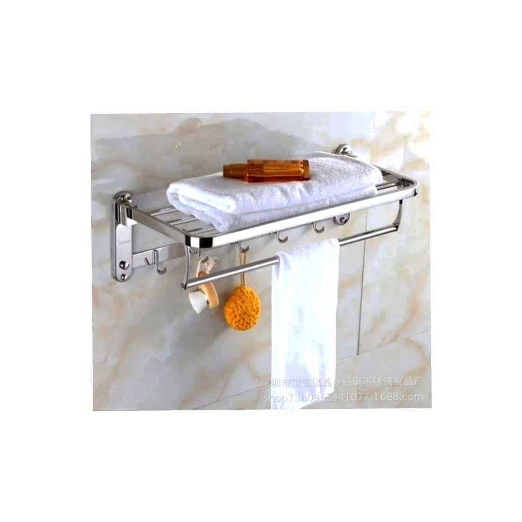 Rak Handuk Stainless 304 Gantungan Baju Kamar Mandi Susun Dinding Hotel