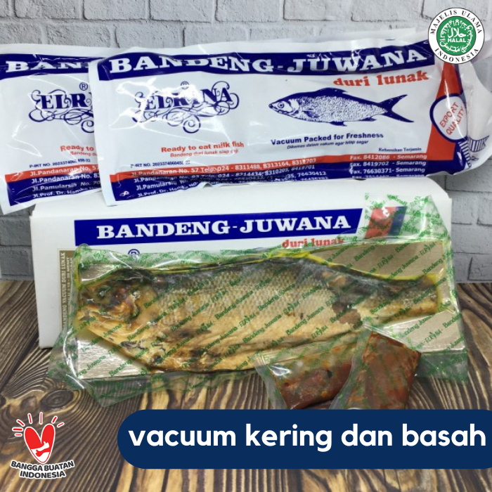 

Bandeng Juwana Elrina Presto Asli Semarang Ikan Vacuum Basah Special Daging Duri Tulang Lunak