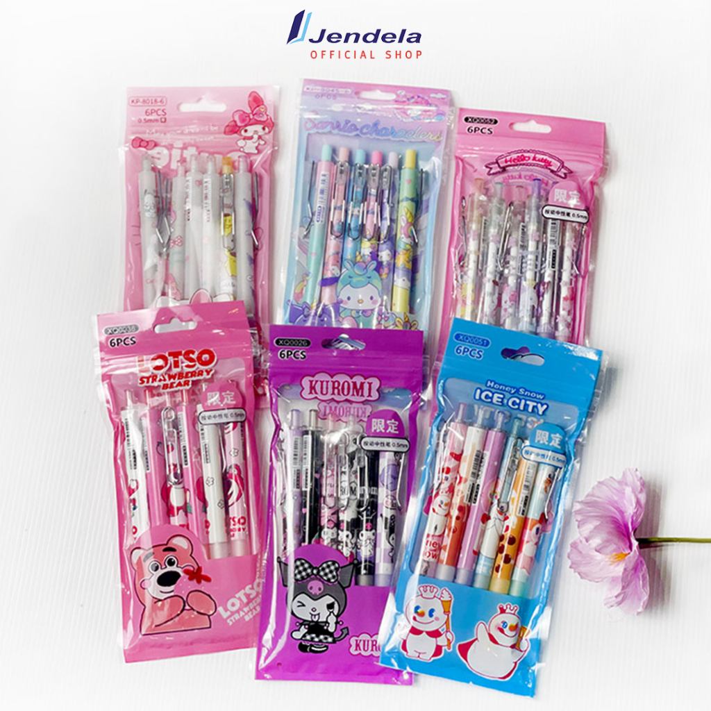 

Gelpen Kuromi Sanrio Bolpoin Motif Cartoon Gel Fancy 0.5 Pulpen Aesthetic Harga Pack Isi 6