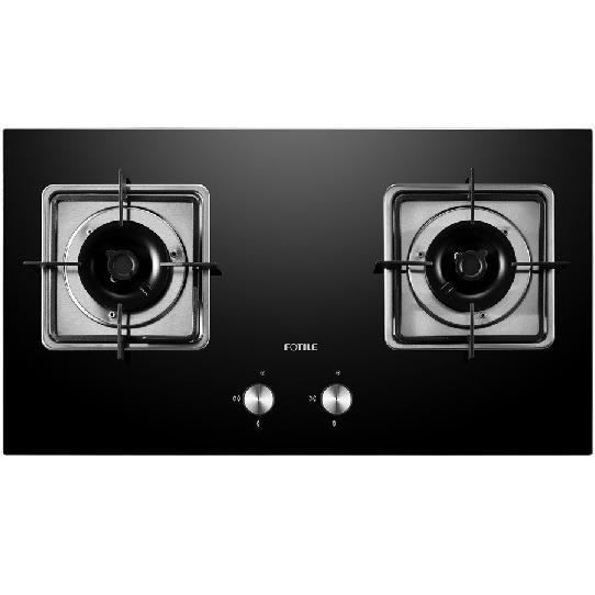 Fotile Kompor Gas 70cm GHG73202 / GHG 73202 2tungku Black Glass